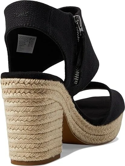 TOMS Majorca Platform Women's Shoes Black Basket Weave : 10 B - Medium - Image 4