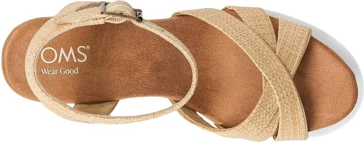 TOMS Majorca Strappy Women's Sandals Almond Raffia : 9.5 B - Medium, Suede - Image 2