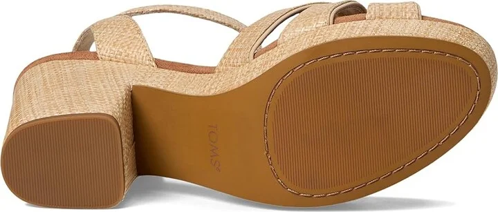 TOMS Majorca Strappy Women's Sandals Almond Raffia : 9.5 B - Medium, Suede - Image 3