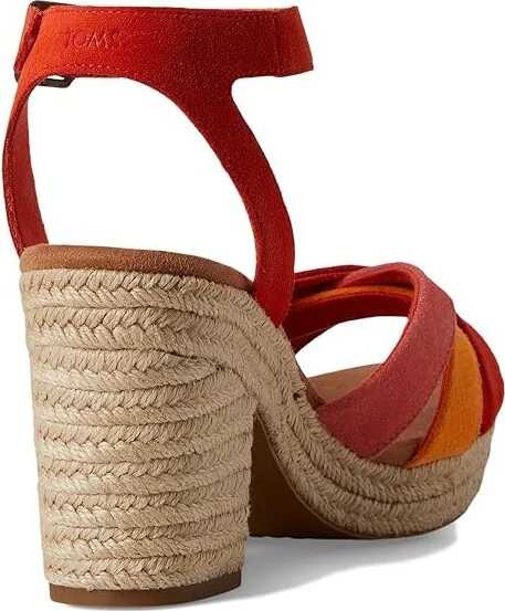 TOMS Majorca Strappy Women's Sandals Flame : 11 B - Medium, Suede - Image 4
