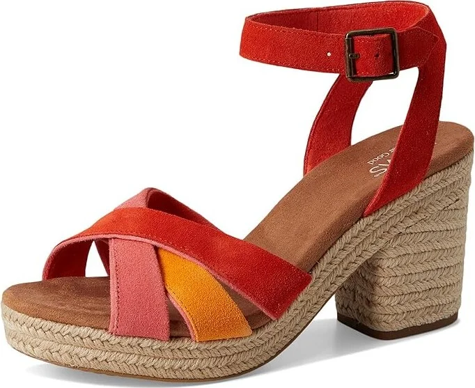 TOMS Majorca Strappy Women's Sandals Flame : 11 B - Medium, Suede - Image 5