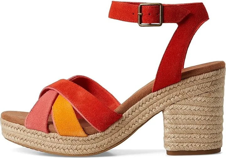 TOMS Majorca Strappy Women's Sandals Flame : 11 B - Medium, Suede - Image 6