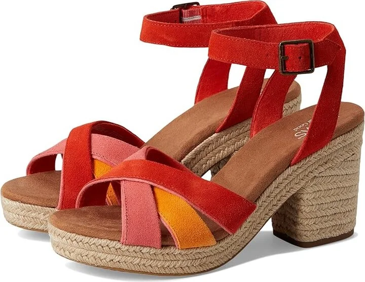 TOMS Majorca Strappy Women's Sandals Flame : 11 B - Medium, Suede