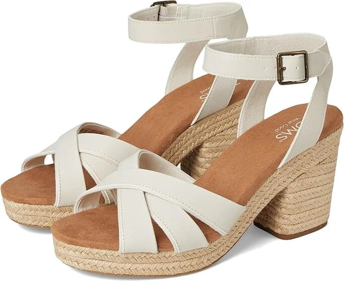 TOMS Majorca Strappy Women's Sandals Light Sand : 8 B - Medium, Suede