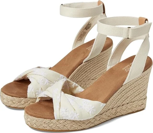 TOMS Marisela Women's Shoes Natural Embroidered Floral : 11 B - Medium, Textile