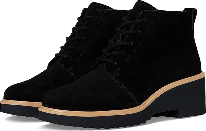 TOMS Maude Lace Up Women's Boots Black Suede : 9.5 B - Medium