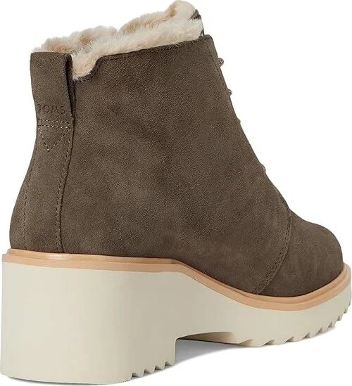 TOMS Maude Lace Up Women's Boots Canteen Suede : 8 B - Medium - Image 4