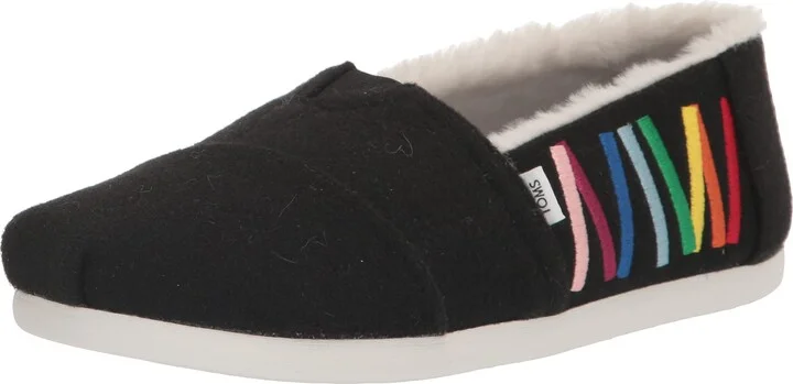Black Two Tone Felt/Rainbow Bar Embroid