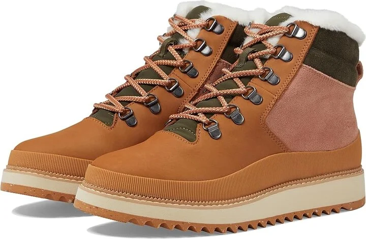TOMS Mojave Women's Boots Water-Resistant Tan Leather/Ridged : 10 B - Medium, Suede