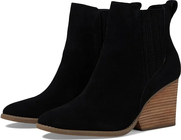 TOMS Noa Women's Boots Black Suede : 9.5 B - Medium, Leather
