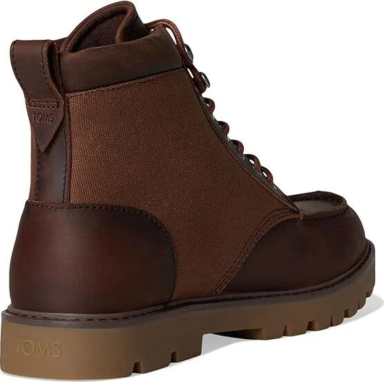 TOMS Palomar Men's Boots Oak Brown Waxed Canvas/Leather : 8 D - Medium - Image 4