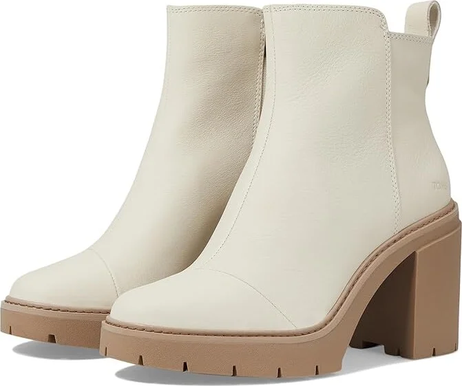 TOMS Rya Women's Shoes Light Sand Leather : 8 B - Medium