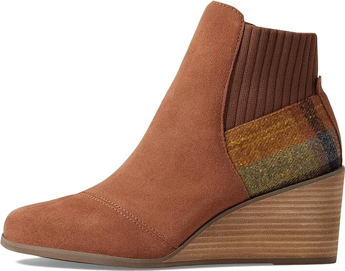 TOMS Sadie Women's Boots Dark Ember Suede/Plaid : 10 B - Medium - Image 5