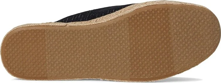 TOMS Santiago Mule Women's Flat Shoes Black Metallic Linen Stripe : 9 B - Medium, Suede - Image 3
