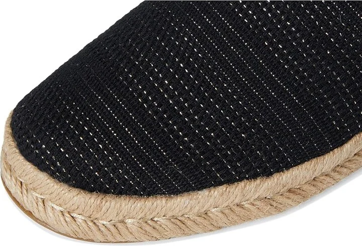 TOMS Santiago Mule Women's Flat Shoes Black Metallic Linen Stripe : 9 B - Medium, Suede - Image 7