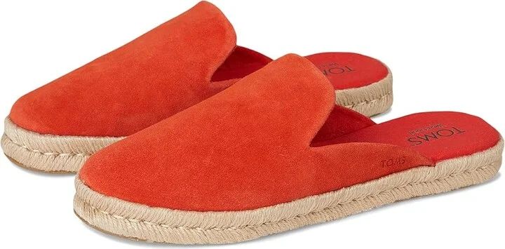 TOMS Santiago Mule Women's Flat Shoes Flame : 12 B - Medium, Suede