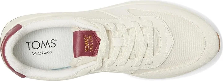 TOMS Travel Lite Retro Women's Shoes Light Sand/Burgundy : 6 B - Medium, Suede/Textile - Image 2