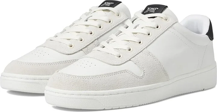 TOMS TRVL LITE Court Men's Shoes White/Black : 10 D - Medium, Rubber/Suede