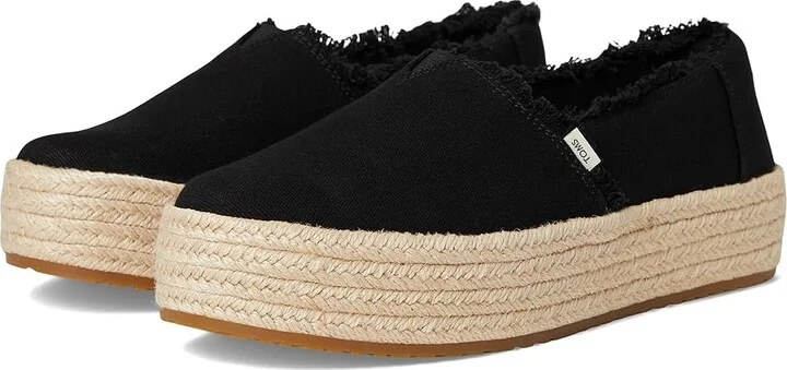 TOMS Valencia WIDE Women's Shoes Black 1 : 9 D - Wide, Textile