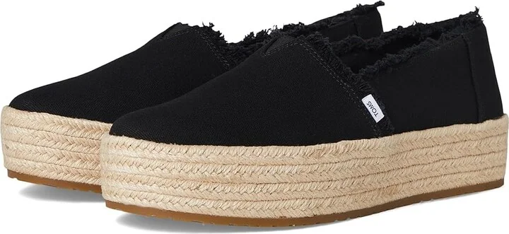 TOMS Valencia WIDE Women's Shoes Black : 10 B - Medium, Textile