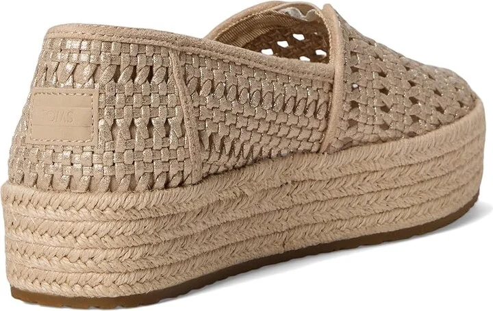 TOMS Valencia WIDE Women's Shoes Champagne Metallic : 8.5 B - Medium, Textile - Image 4