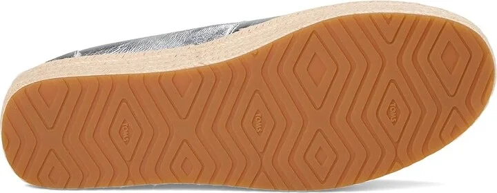 TOMS Valencia WIDE Women's Shoes Silver Metallic : 5 B - Medium, Textile - Image 3