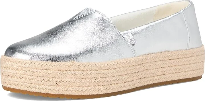 TOMS Valencia WIDE Women's Shoes Silver Metallic : 5 B - Medium, Textile - Image 5