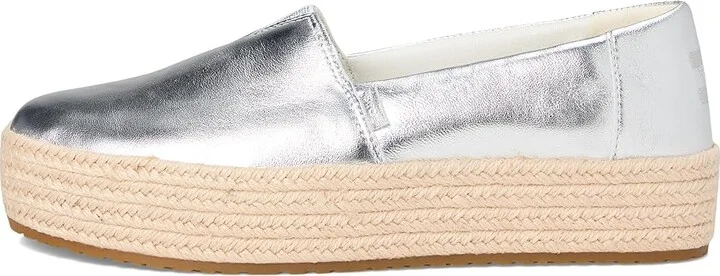 TOMS Valencia WIDE Women's Shoes Silver Metallic : 5 B - Medium, Textile - Image 6