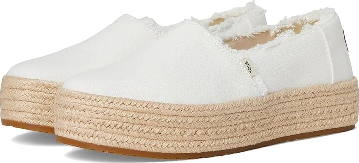 TOMS Valencia WIDE Women's Shoes White 1 : 12 D - Wide, Textile
