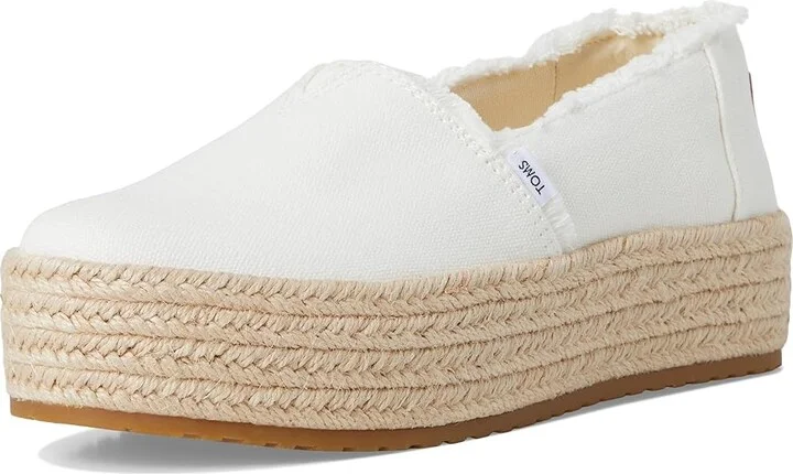 TOMS Valencia WIDE Women's Shoes White : 10 B - Medium, Textile - Image 5