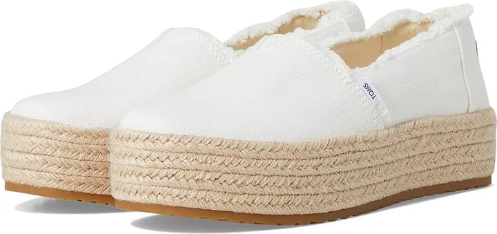 TOMS Valencia WIDE Women's Shoes White : 10 B - Medium, Textile