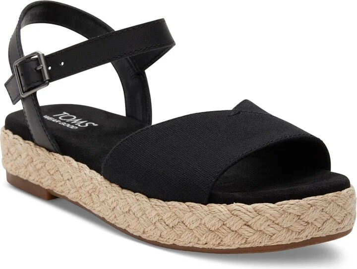 Toms Women's Abby Braided Espadrille Flatform Sandals