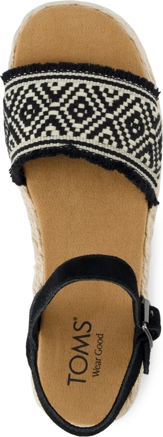 Toms Women's Abby Open Toe Flat Sandals - Black Diamond Global Straps, Suede, Fray - Image 4