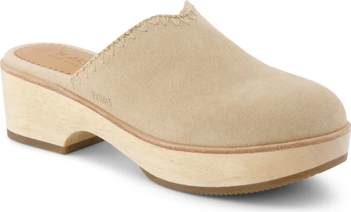 Toms Women's Addison Suede Wood Mule Clog