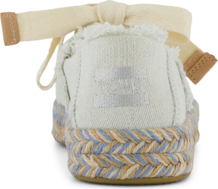 Toms Women's Carolina Lace-Up Espadrille Sneakers - White Onyx Textured Denim, Fray - Image 3