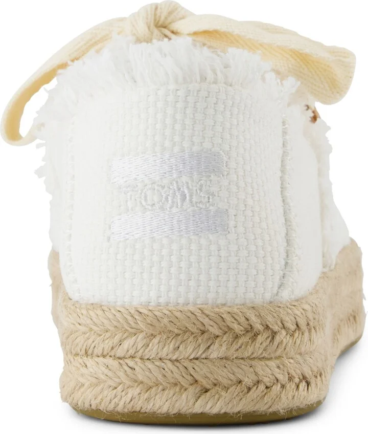 Toms Women's Carolina Lace-Up Espadrille Sneakers - White Onyx Textured Denim, Fray - Image 7