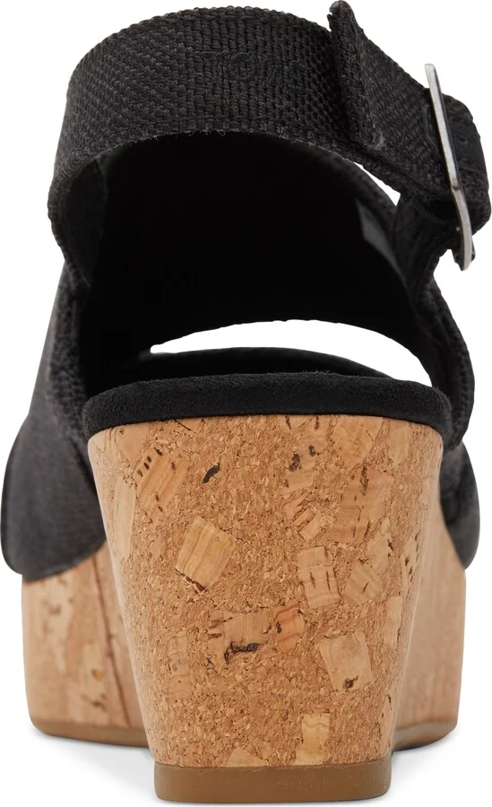 Toms Women's Claudine Slingback Cork Wedge Platform Sandals - Image 3