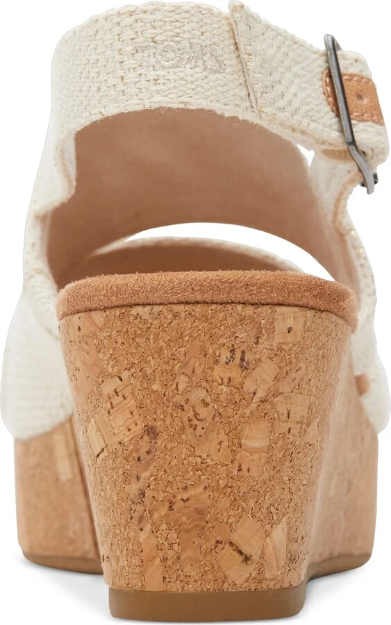 Toms Women's Claudine Slingback Cork Wedge Platform Sandals - Image 7