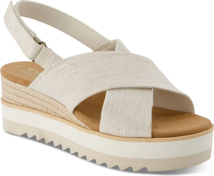 Toms Women's Diana Crisscross Platform Wedge Sandals