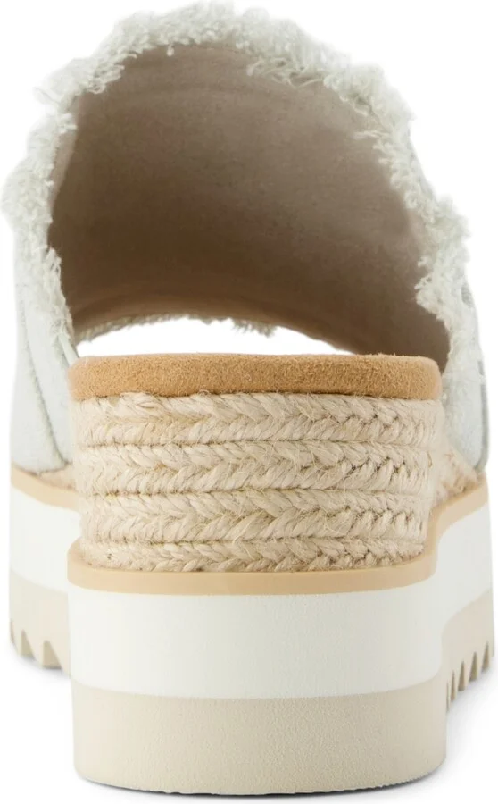 Toms Women's Diana Mule Slip-On Sandals - White Onyx Textured Denim, Fray - Image 2