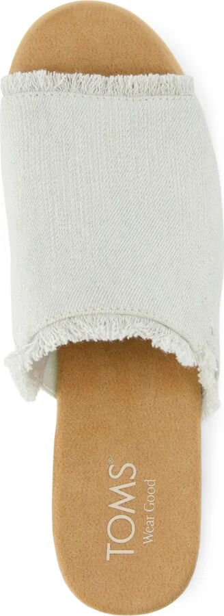 Toms Women's Diana Mule Slip-On Sandals - White Onyx Textured Denim, Fray - Image 4