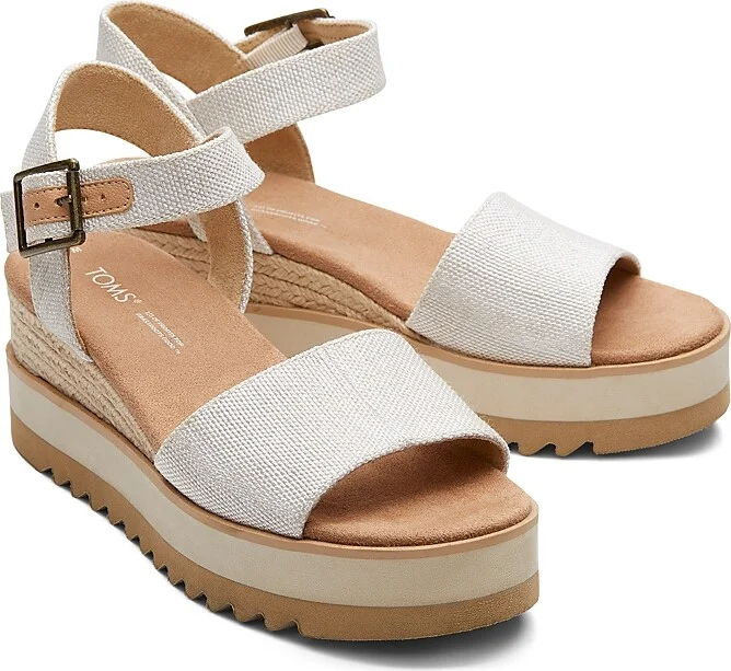 Toms Women's Diana Textile Platform Rope Wedge Sandals