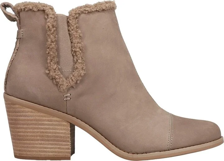 Taupe Grey Leather/Faux Shearling