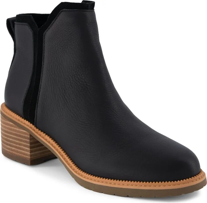 Toms Women's Hailey Block Heel Nubuck Leather Booties