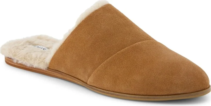 Toms Women's Jade Faux Fur Flat Slip On Mules