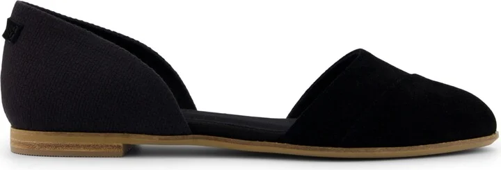 Toms Women's Jutti D'orsay Pointy Toe Flats - Black Suede, Basketweave - Image 2