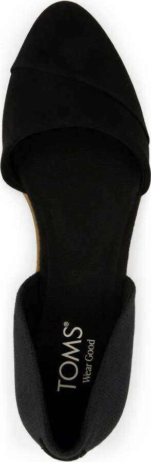 Toms Women's Jutti D'orsay Pointy Toe Flats - Black Suede, Basketweave - Image 4