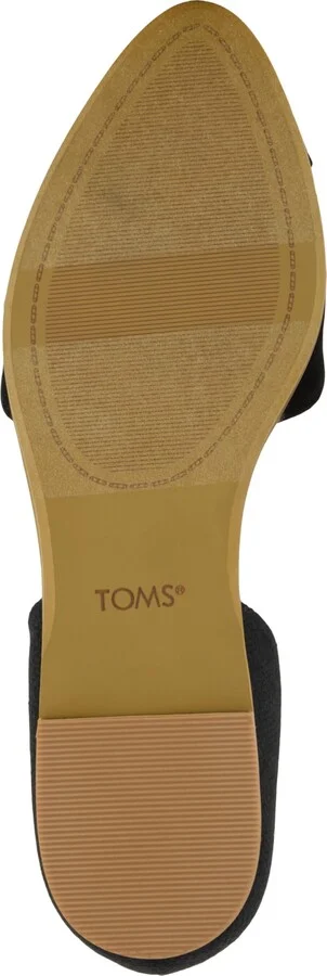 Toms Women's Jutti D'orsay Pointy Toe Flats - Black Suede, Basketweave - Image 5