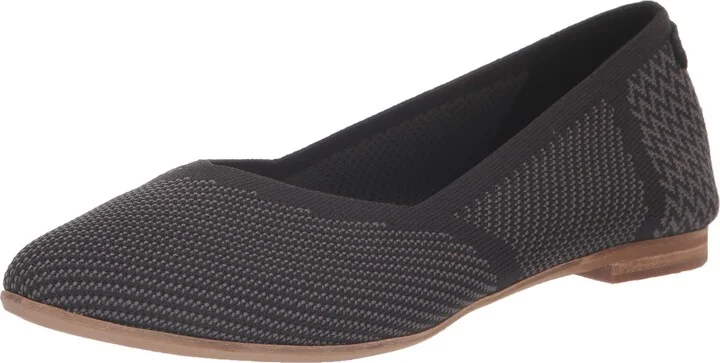 TOMS Womens Jutti Neat Knit Slip On Flats Casual - Black - Size 6.5 B