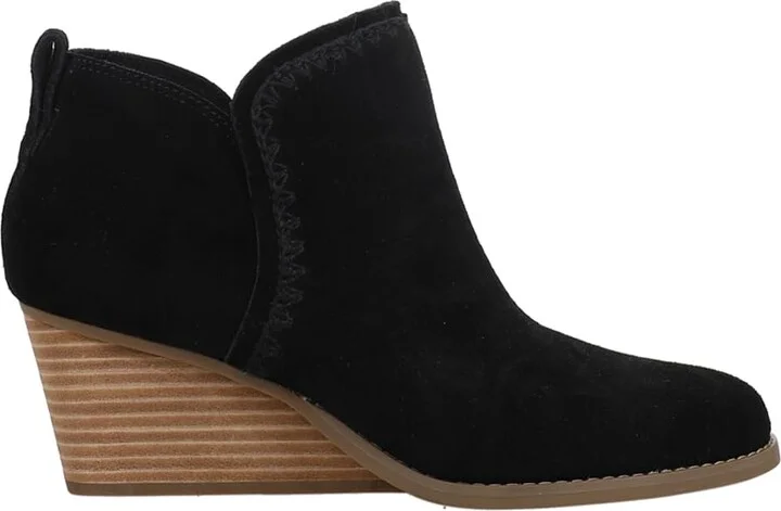TOMS Womens Kaia Round Toe Casual Boots Ankle Mid Heel 2-3" - Black - Size 9.5 B